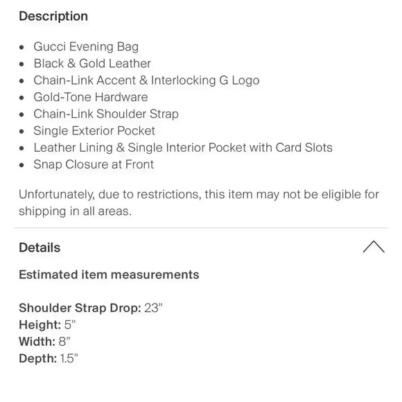 Gucci mini leather chain bag with double G stripe in black and gold. - Picture 14 of 14